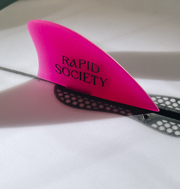 RAPID SOCIETY SURF CENTER FIN MAGENTA FIBERGLASS - WAVEPATROL