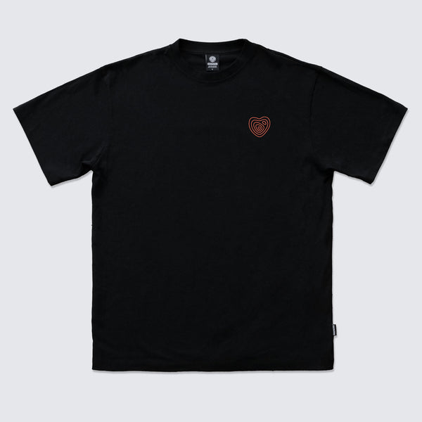 BLACK T-SHIRT SWELL HEART - WAVEPATROL