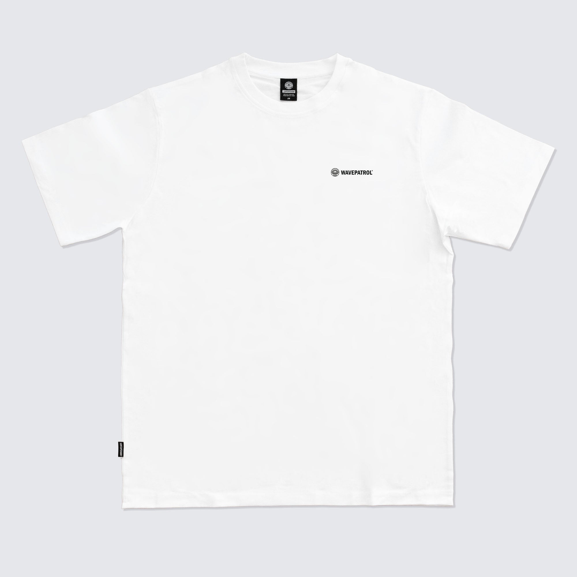 WHITE T-SHIRT BRAND LOGO - WAVEPATROL