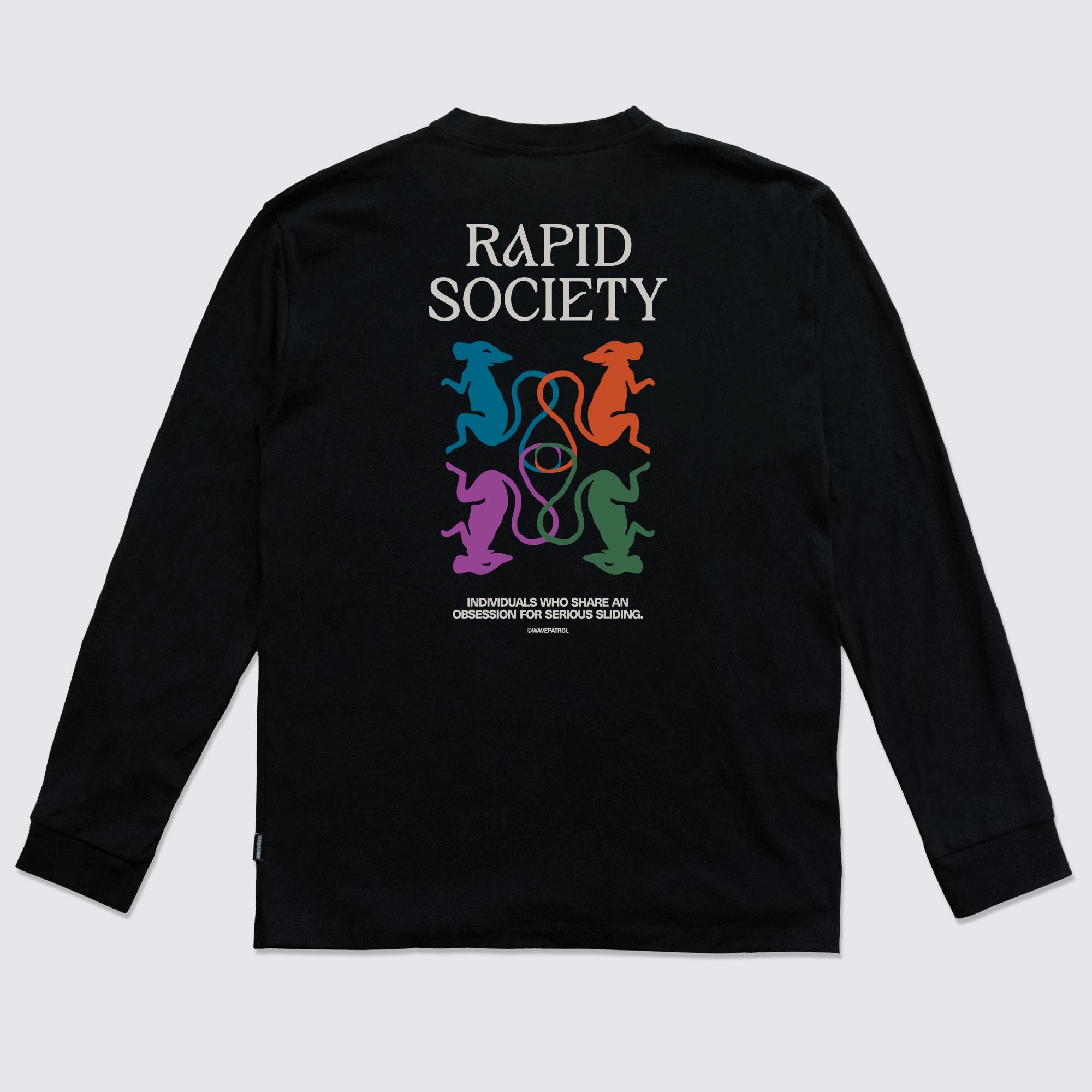 BLACK LONGSLEEVE SHIRT RAPID SOCIETY - WAVEPATROL