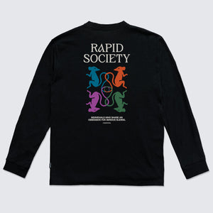BLACK LONGSLEEVE SHIRT RAPID SOCIETY - WAVEPATROL