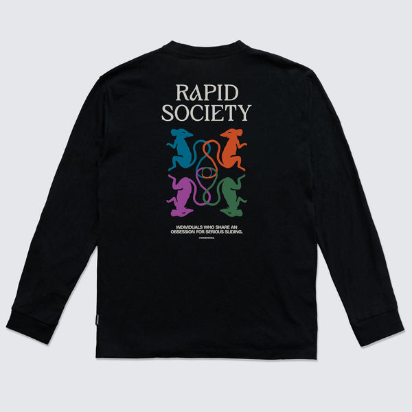 BLACK LONGSLEEVE SHIRT RAPID SOCIETY - WAVEPATROL