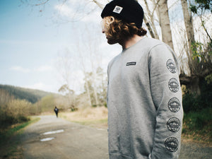 GREY GLOBE LOGO SWEATSHIRT - WAVEPATROL