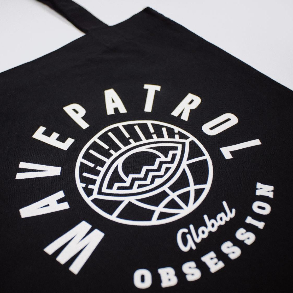 BLACK RECYCLED TOTE BAG ♻ - WAVEPATROL