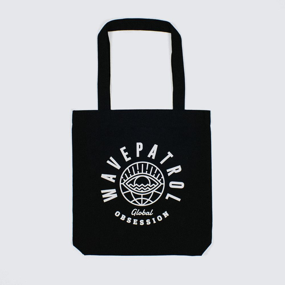 BLACK RECYCLED TOTE BAG ♻ - WAVEPATROL