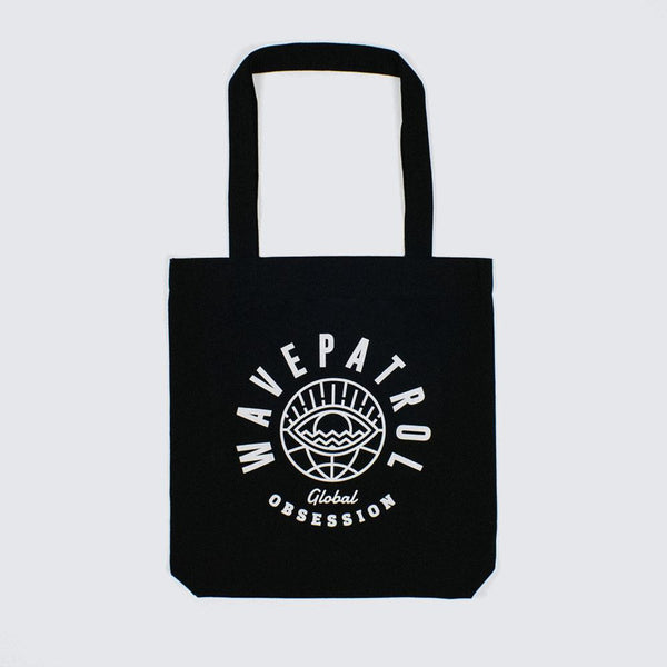 BLACK RECYCLED TOTE BAG ♻ - WAVEPATROL